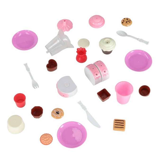 Birthday cake three tier velcro cutting cake music light 117 pieces pink