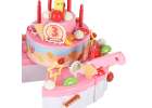 Birthday cake three tier velcro cutting cake music light 75 pieces pink 5