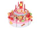 Birthday cake three tier velcro cutting cake music light 75 pieces pink 6