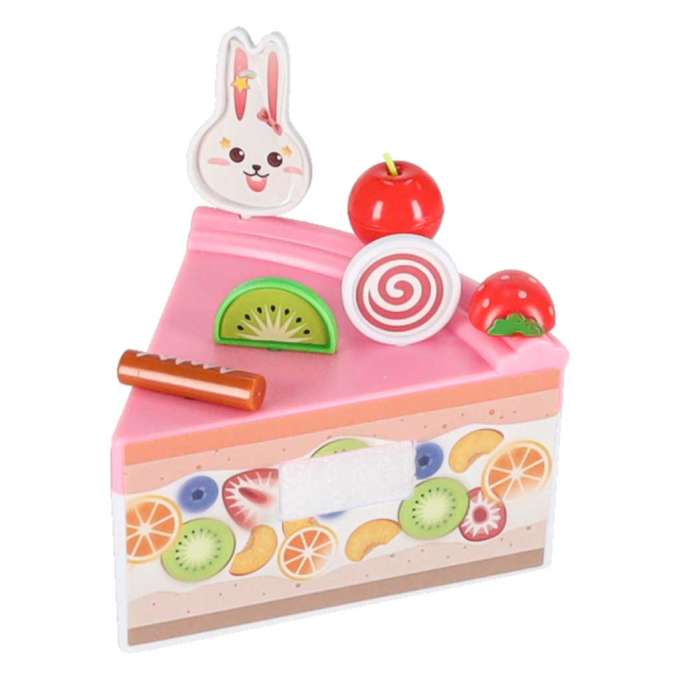 Birthday cake three tier velcro cutting cake music light 75 pieces pink