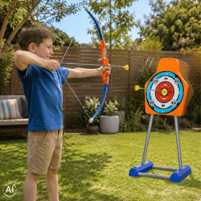 Children's bow arrows moving target archery shooting set