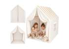 Children's play tent foldable yellow with stripes for the kids' room 1