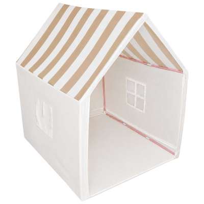 Children's play tent foldable yellow with stripes for the kids' room