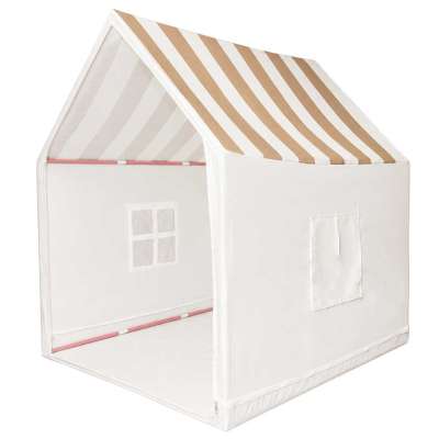 Children's play tent foldable yellow with stripes for the kids' room