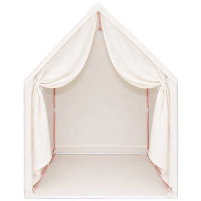 Children's play tent foldable yellow with stripes for the kids' room