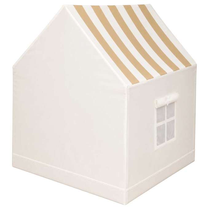 Children's play tent foldable yellow with stripes for the kids' room