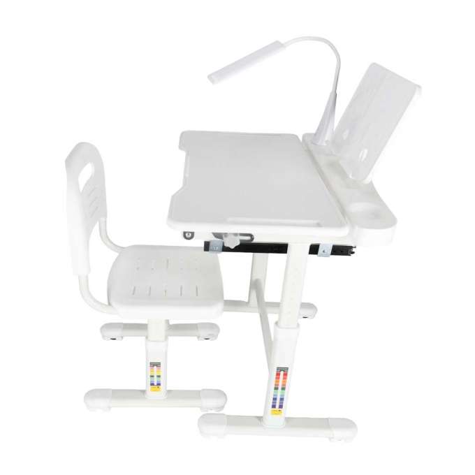 Children's school desk adjustable chair LED lamp USB white