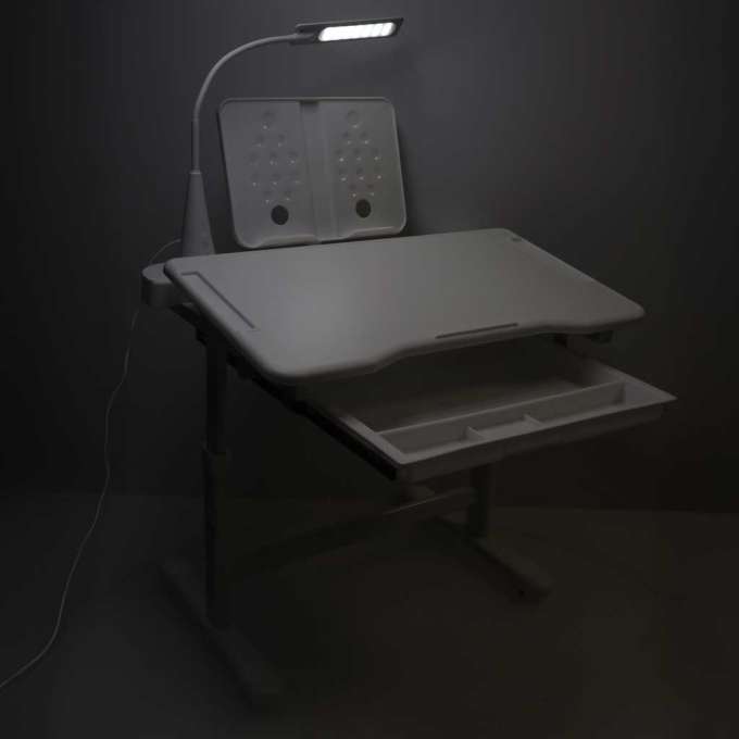 Children's school desk adjustable chair LED lamp USB white