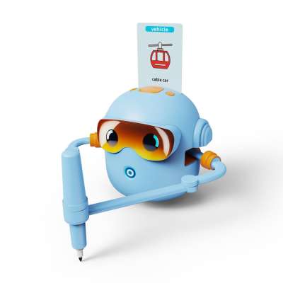 Educational drawing robot learning to write blue