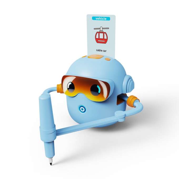 Educational drawing robot learning to write blue