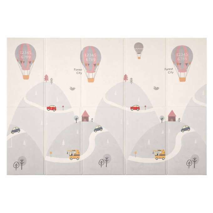 Educational foam mat double-sided foldable 150x200cm balloons street