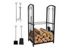 Firewood rack metal shelf fireplace accessories 1