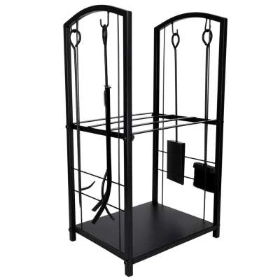 Firewood rack metal shelf fireplace accessories