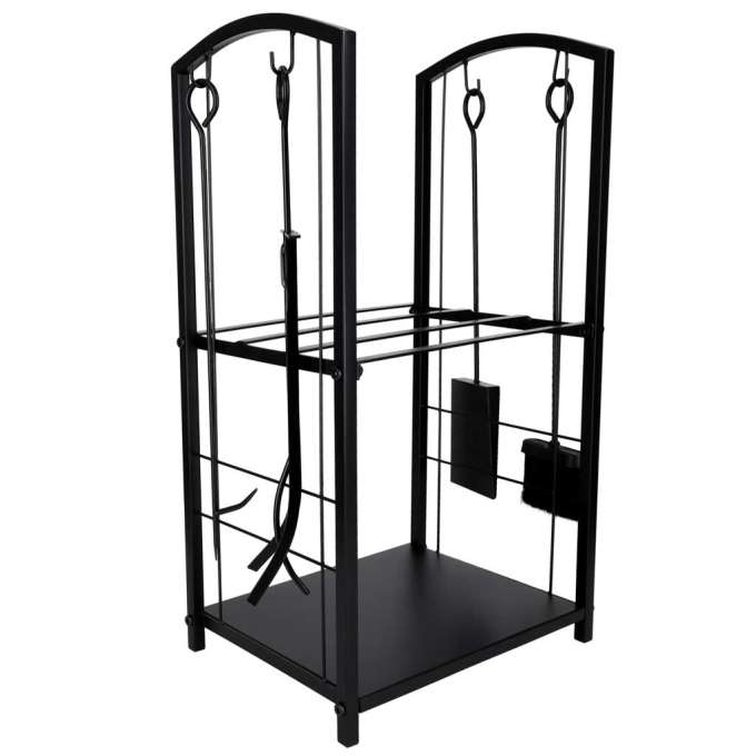 Firewood rack metal shelf fireplace accessories