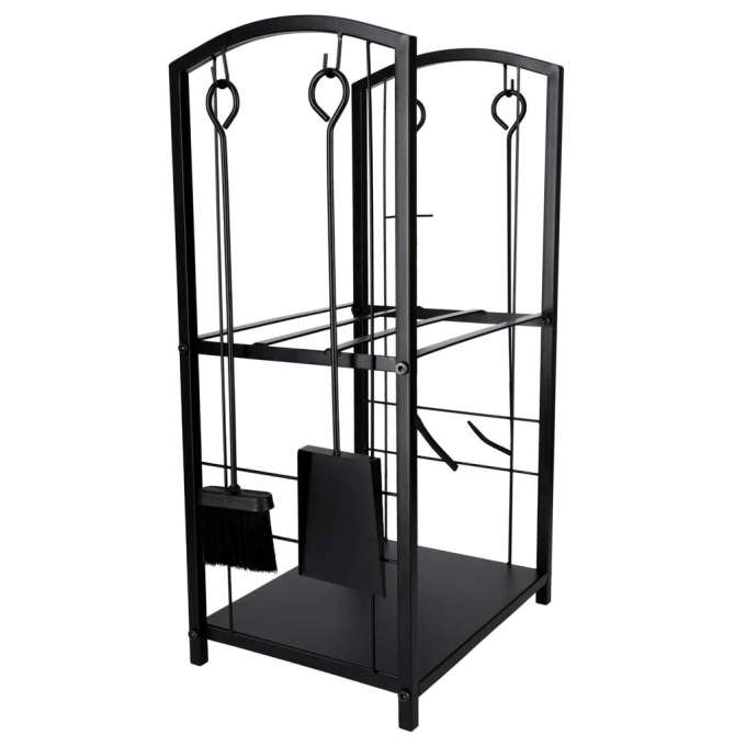 Firewood rack metal shelf fireplace accessories