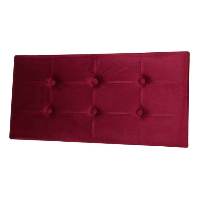 Foldable velour ottoman with under-seat storage 76x38x38 cm burgundy