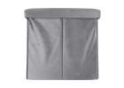 Foldable velour ottoman with under-seat storage 76x38x38 cm gray 5