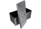 Foldable velour ottoman with under-seat storage 76x38x38 cm gray 6