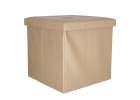 Folding pouf with under-seat storage eco-leather 38x38x36 cm beige 2