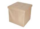 Folding pouf with under-seat storage eco-leather 38x38x36 cm beige 3