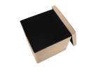 Folding pouf with under-seat storage eco-leather 38x38x36 cm beige 4