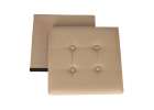 Folding pouf with under-seat storage eco-leather 38x38x36 cm beige 7