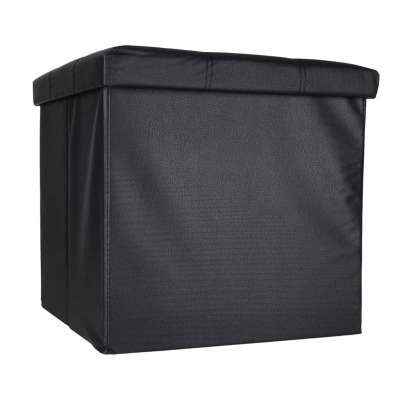 Folding pouf with under-seat storage eco-leather 38x38x36 cm black