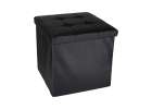 Folding pouf with under-seat storage eco-leather 38x38x36 cm black 4