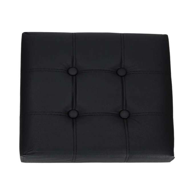 Folding pouf with under-seat storage eco-leather 38x38x36 cm black