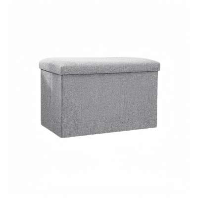 Folding pouffe with storage compartment grey