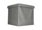Folding pouffe with storage leather 38x38x36 cm grey 5