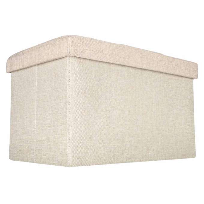 Folding pouffe with storage space 50x31x31cm beige
