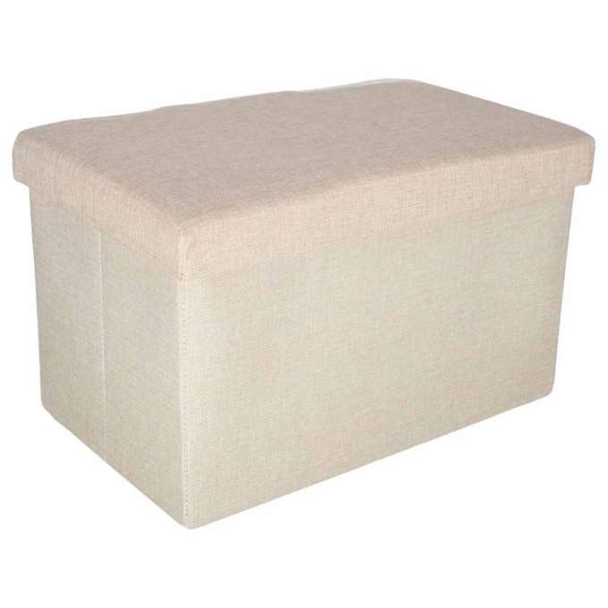 Folding pouffe with storage space 50x31x31cm beige