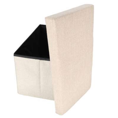 Folding pouffe with storage space 50x31x31cm beige