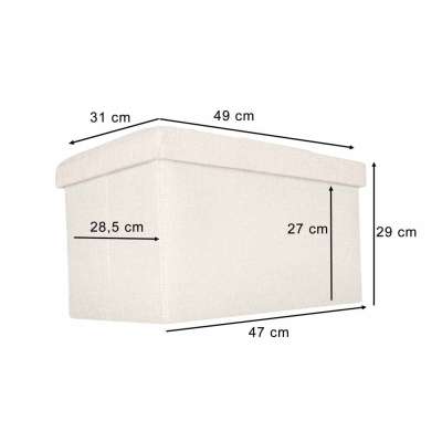Folding pouffe with storage space 50x31x31cm beige