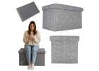 Folding pouffe with storage space 50x31x31cm gray 1