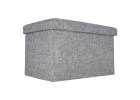 Folding pouffe with storage space 50x31x31cm gray 3