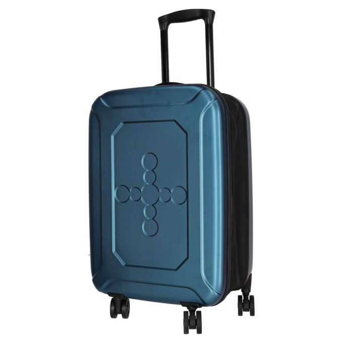 Folding travel case on wheels 45l blue