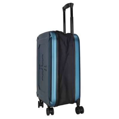 Folding travel case on wheels 45l blue