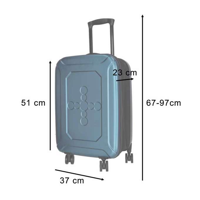 Folding travel case on wheels 45l blue
