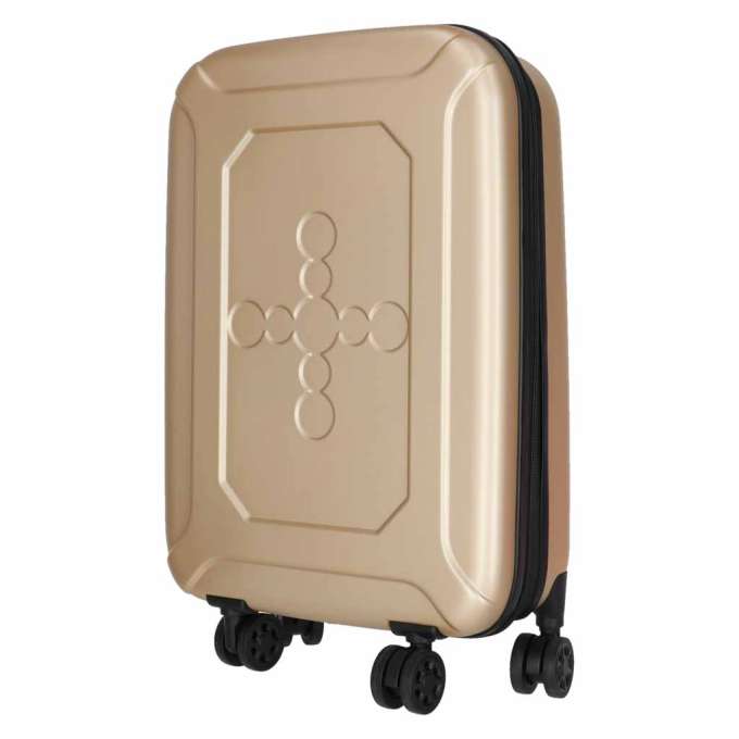 Folding travel case on wheels 45l champagne