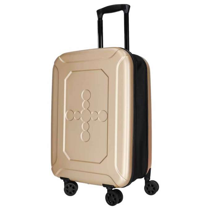 Folding travel case on wheels 45l champagne