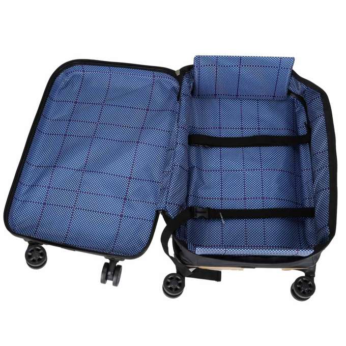 Folding travel case on wheels 45l champagne