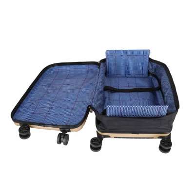 Folding travel case on wheels 45l champagne