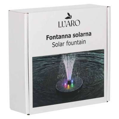 Fontanna solarna LUARO do oczka wodnego ogrodowa pompa pływająca LED RGB 16cm