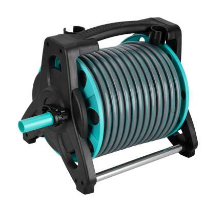 Garden hose on reel stand LUARO sprinkler gun retractor 30m