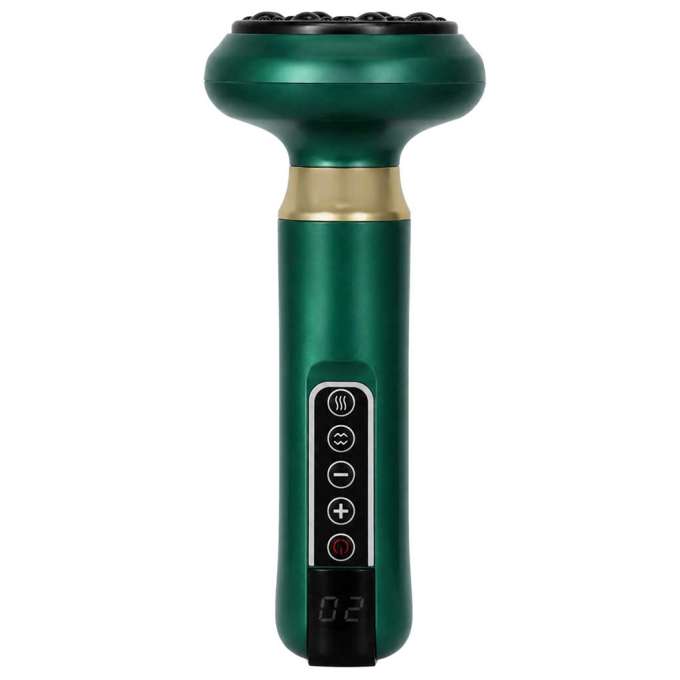 Handheld electric Chinese cupping massager USB 12 levels green