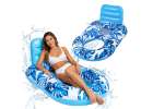 Inflatable swimming mattress deck chair with backrest 1