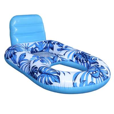 Inflatable swimming mattress deck chair with backrest