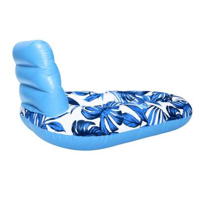 Inflatable swimming mattress deck chair with backrest
